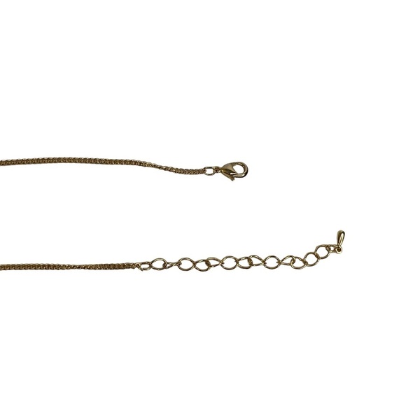 Gold Tone Geometric V Open Circle Long Chain Necklace - Picture 8 of 9